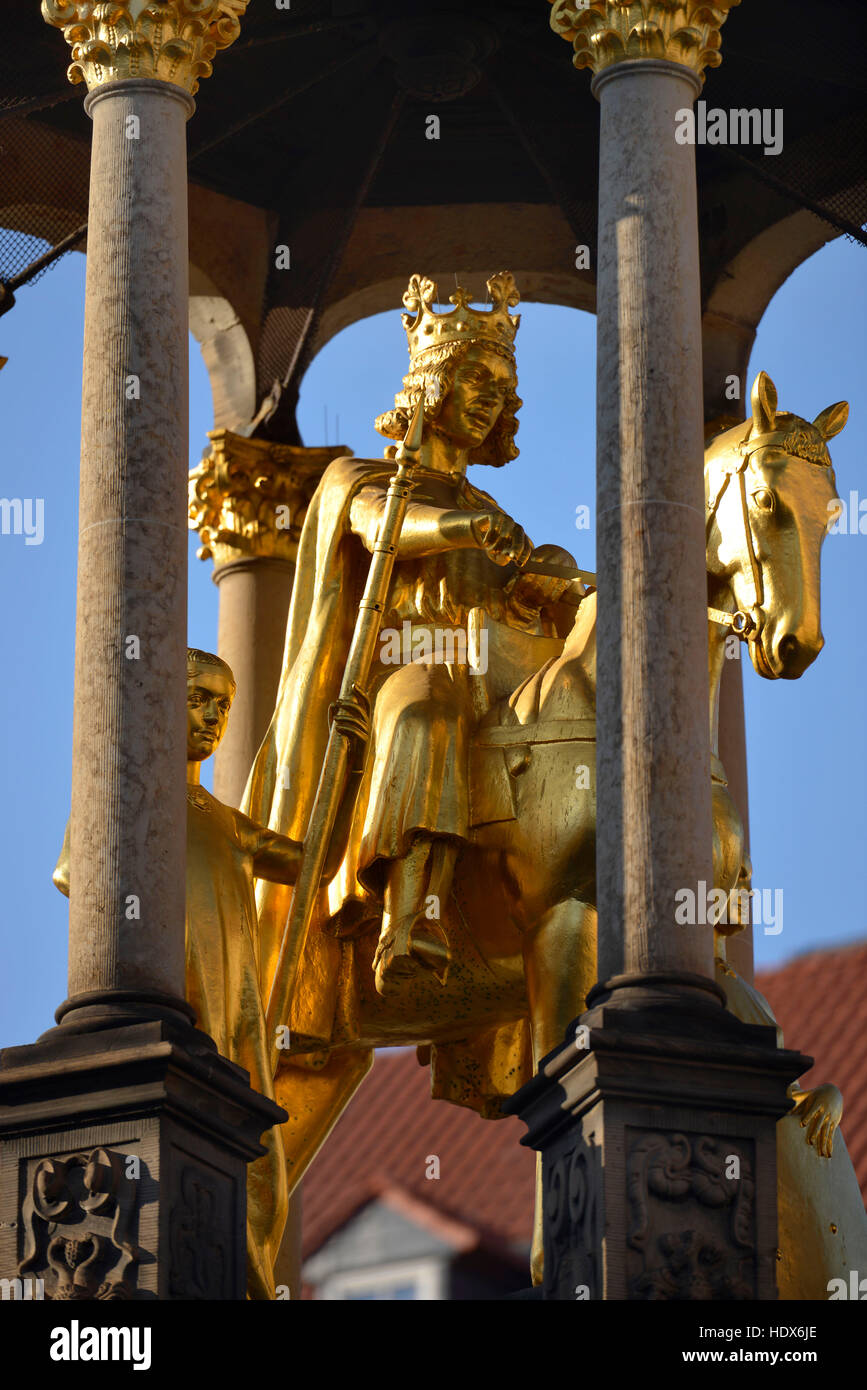 Magdeburger Reiter, Alter Markt, Magdeburg, Sachsen-Anhalt, Deutschland Stockfoto