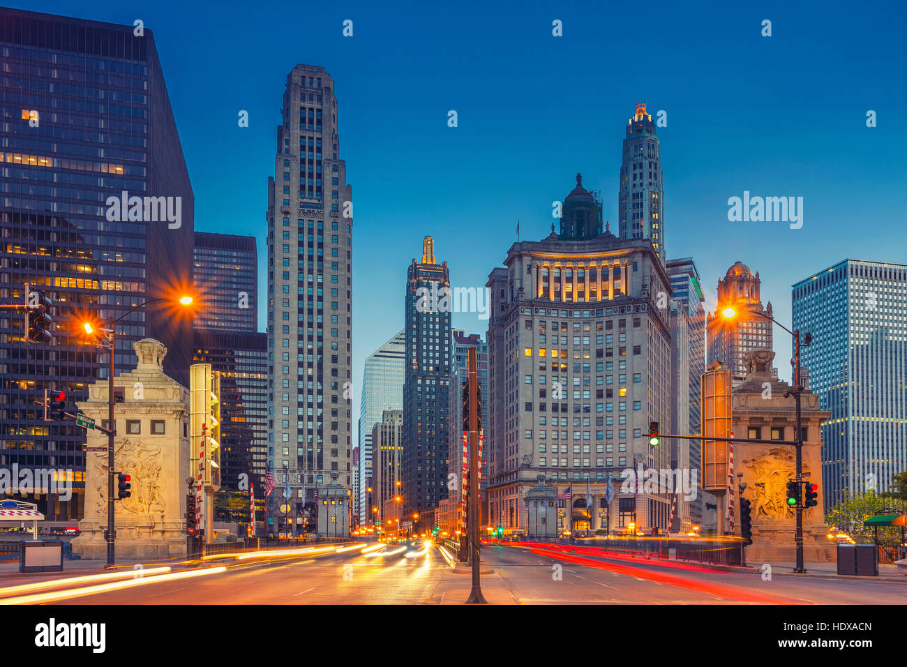 Chicago. Stadtbild Bild von Chicago downtown mit Michigan Avenue. Stockfoto