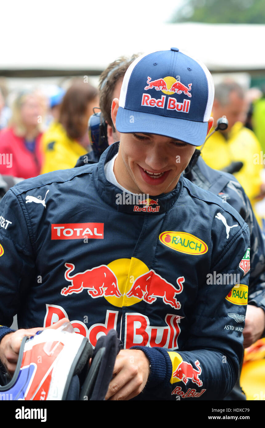 Pierre Gasly ist ein französischer Formel-1-Rennfahrer, der 2014 Formel Renault 3.5 Series Vizemeister und 2016 GP2-Champion war Stockfoto