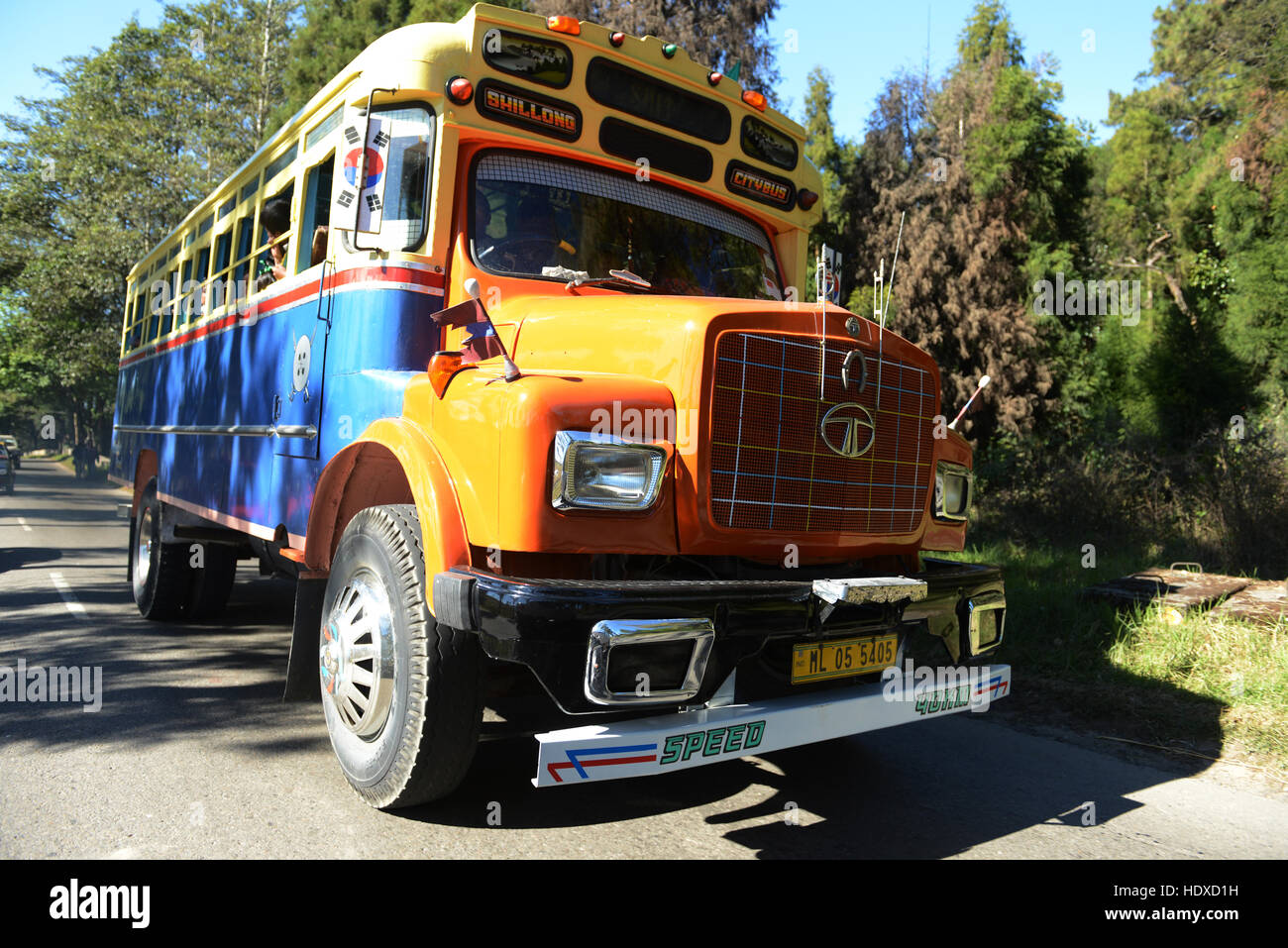 Einem alten Tata-Bus in Shillong, Indien. Stockfoto