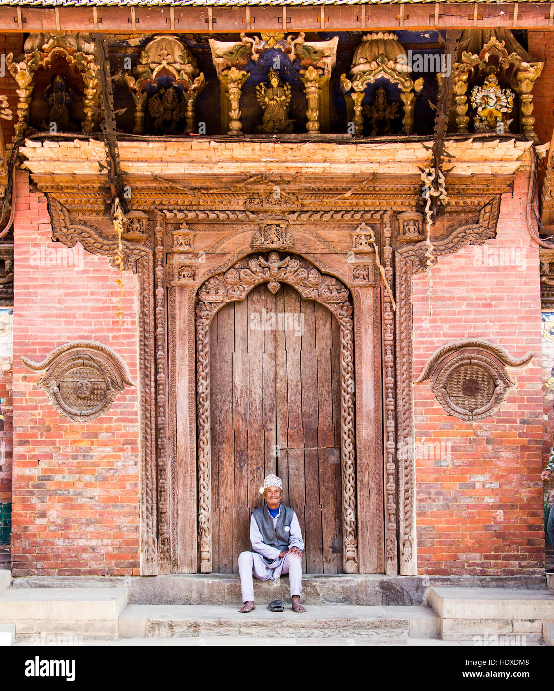 Älterer Mann in Patan Durbar Square, Nepal Stockfoto