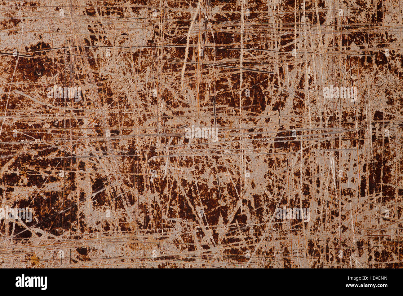 zerkratzt braune Stahlplatte Textur oder alte Rost Metall Hintergrund Stockfoto