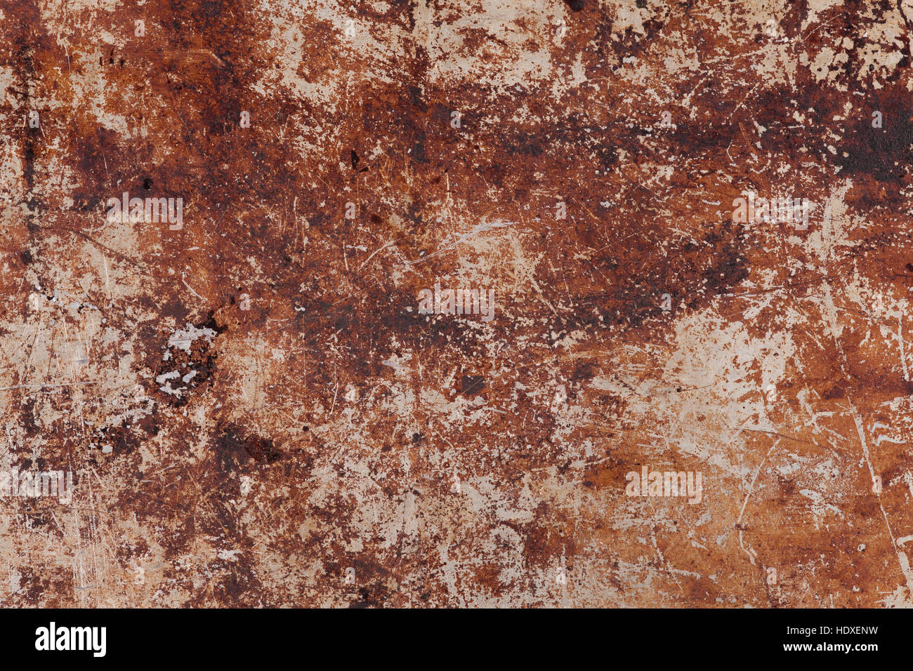 zerkratzt braune Stahlplatte Textur oder alte Rost Metall Hintergrund Stockfoto