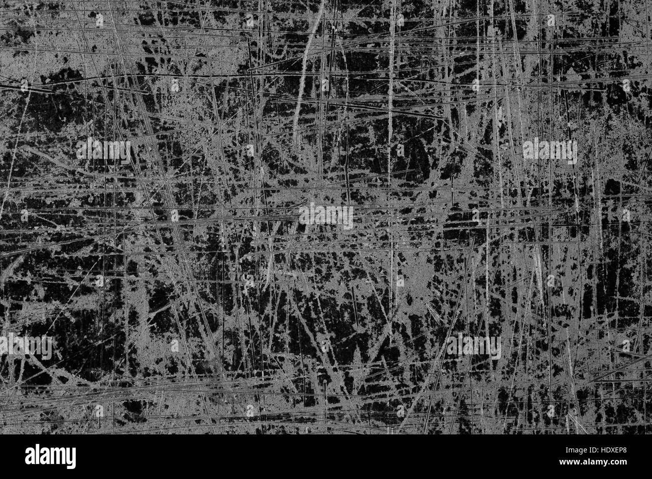 zerkratzt schwarze Stahlplatte Textur oder alte Rost Metall Hintergrund Stockfoto