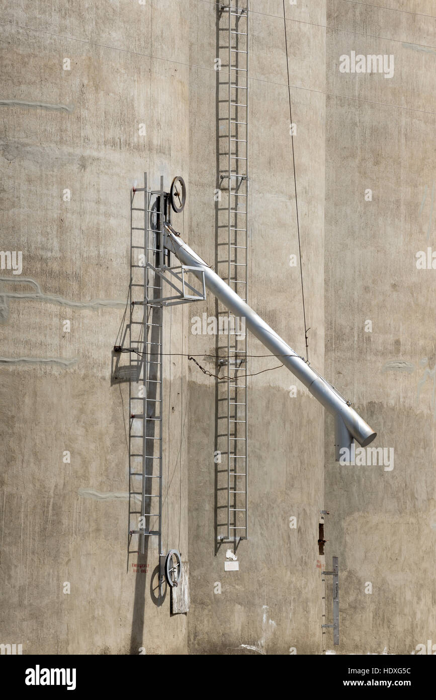 Getreide Silo Detail, Eureka, Washington. Stockfoto