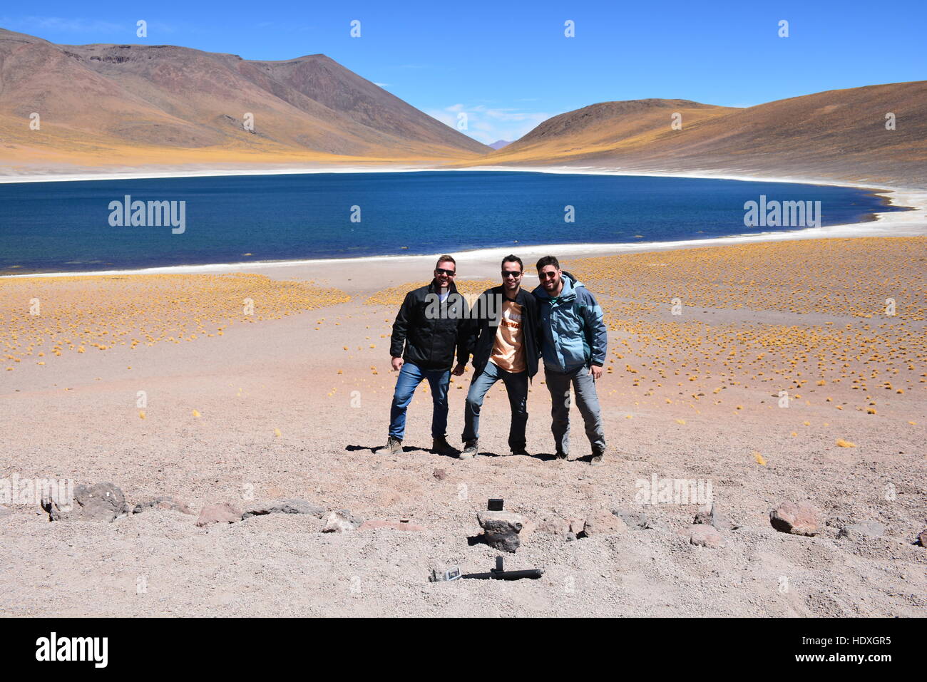 Geysire und Berge in Atacama Wüste Chile Stockfoto
