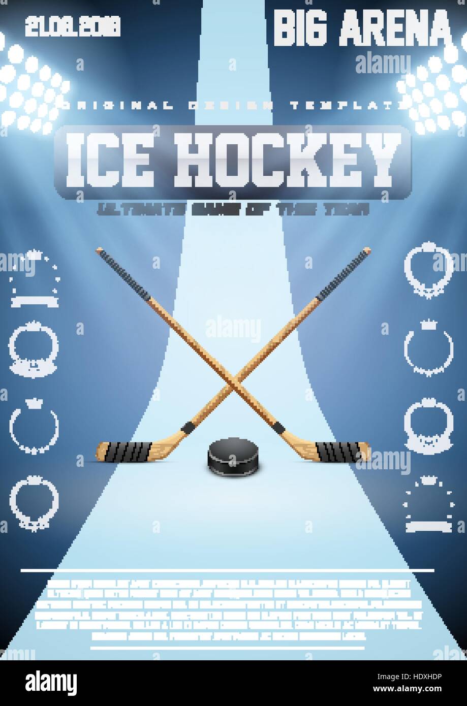 Plakat-Vorlage der Eishockey-Spiele Stock Vektor