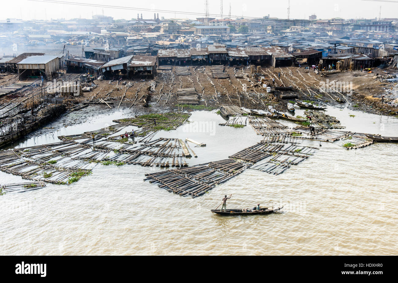 Die schwimmenden Slums von Lagos, Nigeria Stockfoto