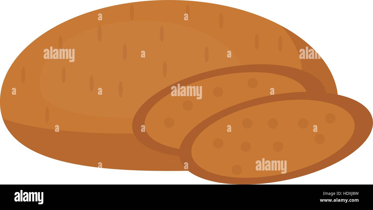 Roggenbrot-Symbol. Flache Bauweise, isoliert auf weißem Hintergrund. Vektor-Illustration, ClipArt-Grafiken. Stock Vektor