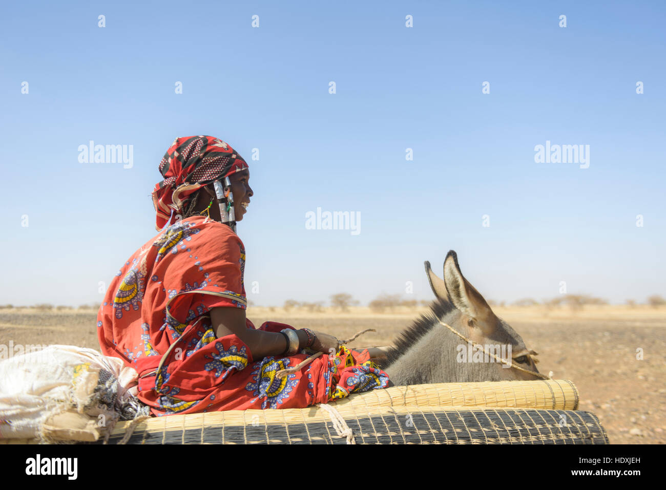Fulbe Nomaden von der Bel'ah-Gruppe von der Sahel-Zone, Burkina Faso Stockfoto