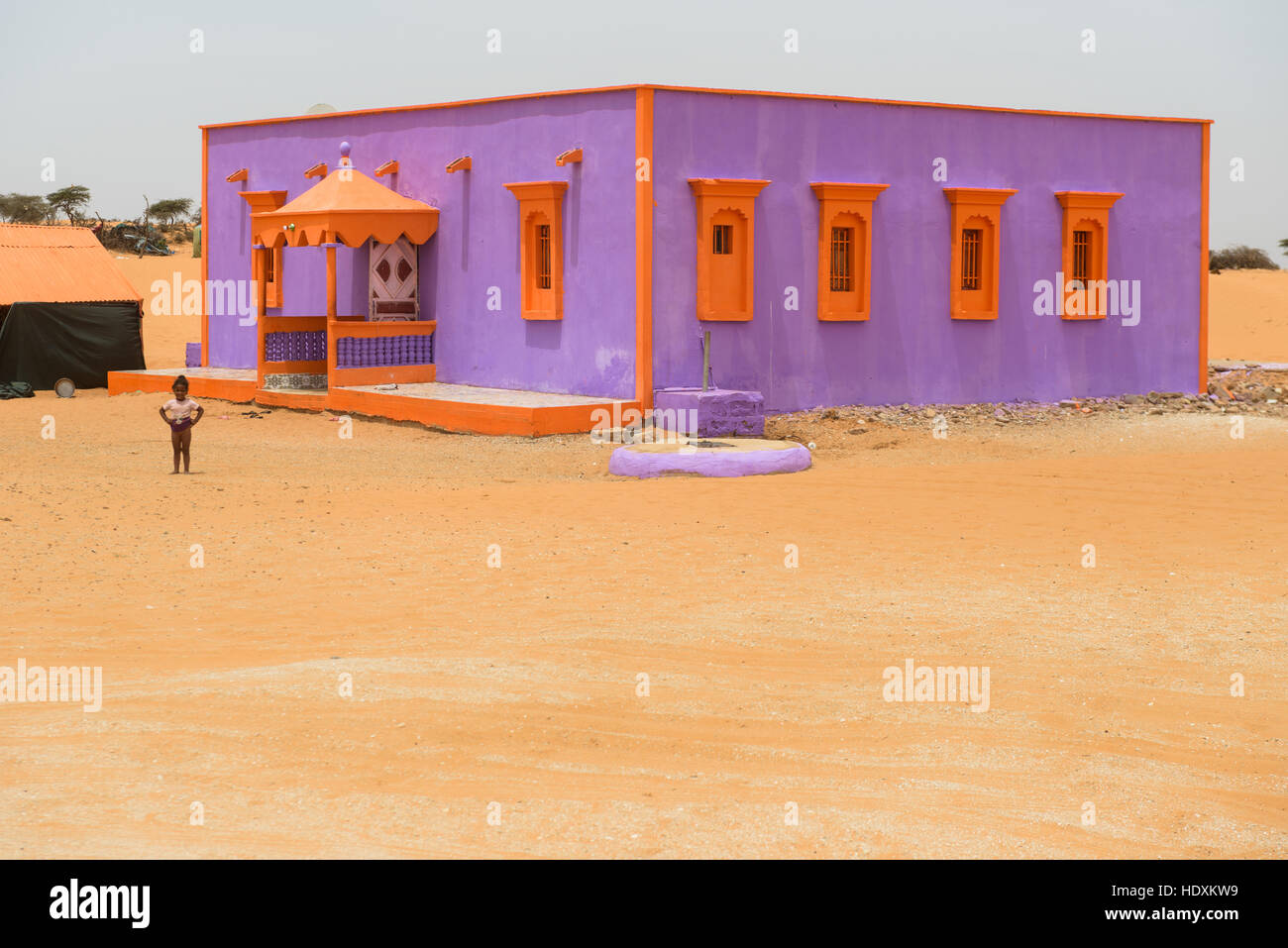 Dörfer in der Wüste Sahara, Mauretanien Stockfoto