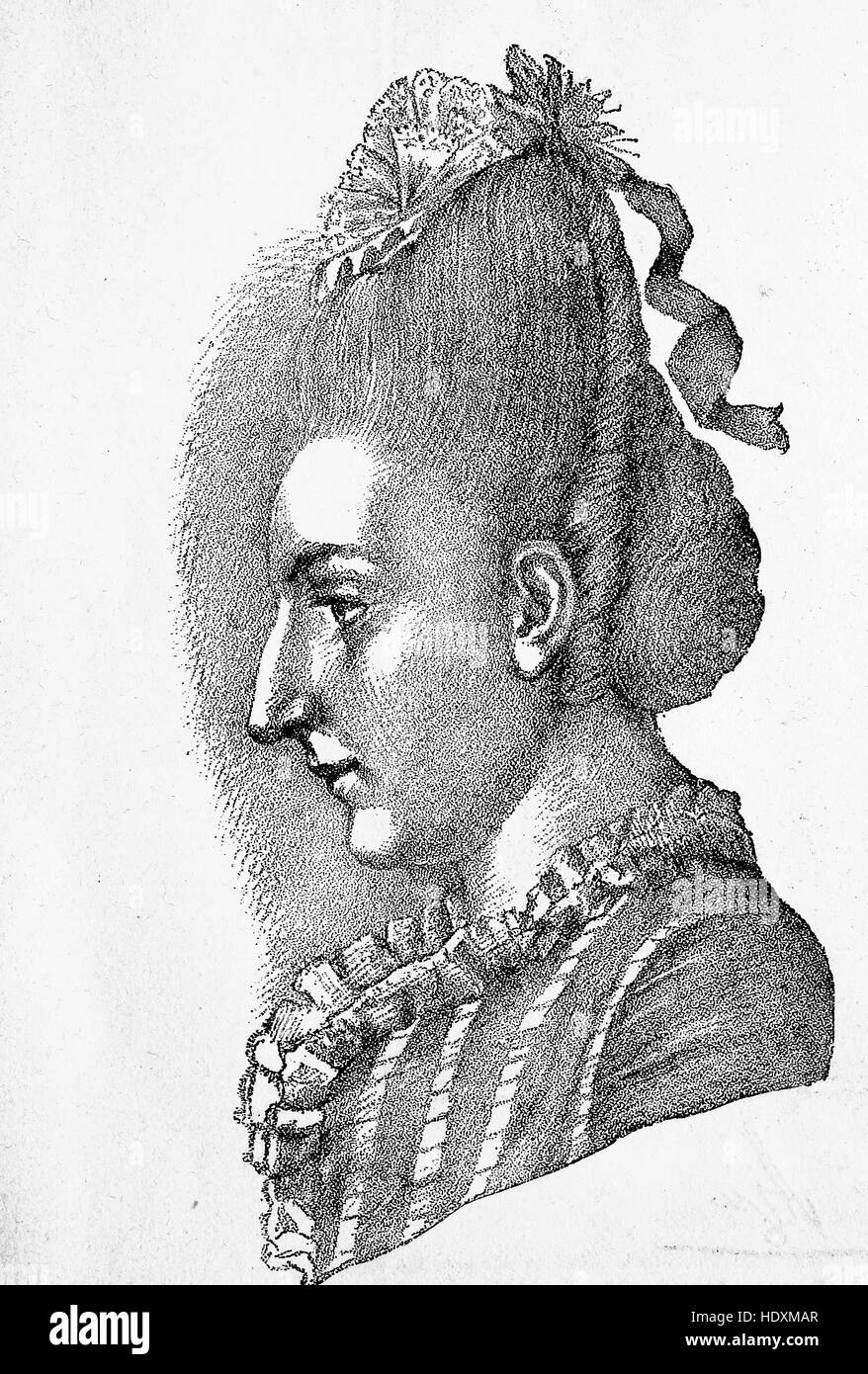 Cornelia Friederica Christiana Schlosser, 1750-1777, ein Brief Autor und Schwester von Johann Wolfgang von Goethe, Holzschnitt aus dem Jahr 1882, digital verbessert Stockfoto