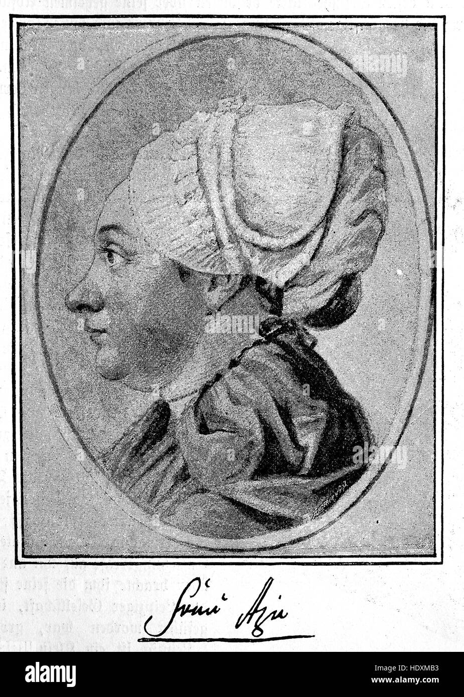 Catharina Elisabeth Goethe, 1731-1808, die Mutter von Goethe, Holzschnitt aus dem Jahr 1882, digital verbessert Stockfoto