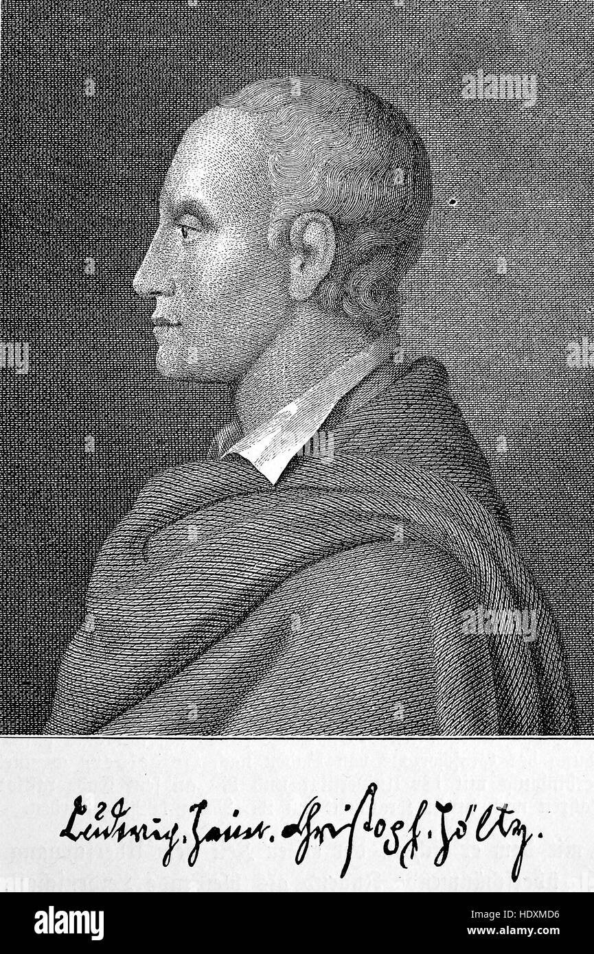 Ludwig Christoph Heinrich Hoelty, 1748-1776, ein beliebter Dichter, Holzschnitt aus dem Jahr 1882, Digital verbessert Stockfoto