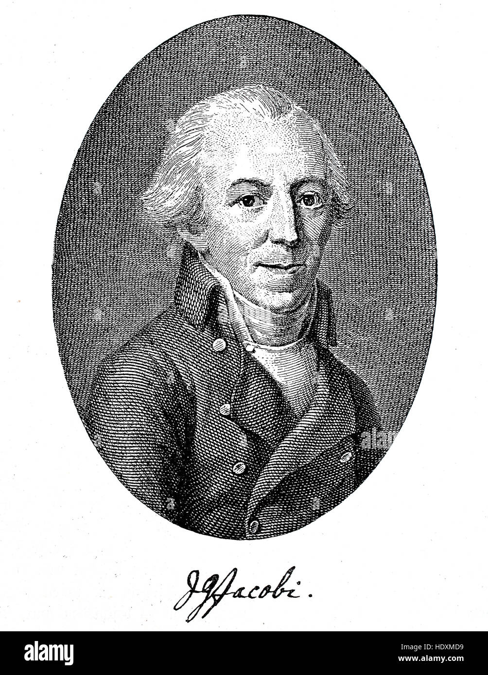 Johann Georg Jacobi, 1740-1814, ein deutscher Dichter und Publizist, Holzschnitt aus dem Jahr 1882, digital verbessert Stockfoto