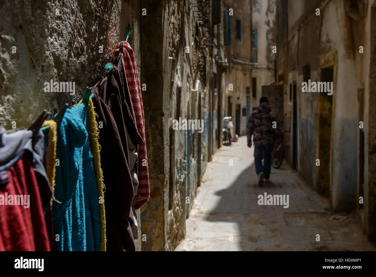 Gassen in der Medina von Essaouira, Marokko Stockfoto