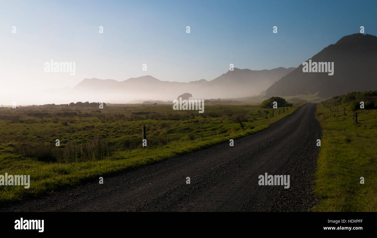 Feldweg zum East Cape, Neuseeland Stockfoto