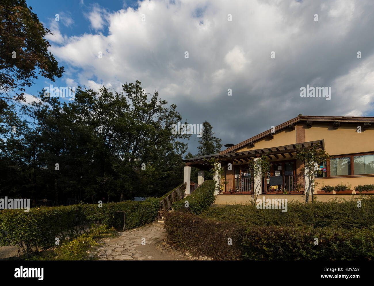 Camping Boschetto di Piemma, San Gimignano, Toskana. Rezeption, Bro- und  Besucherzentrum Stockfotografie - Alamy