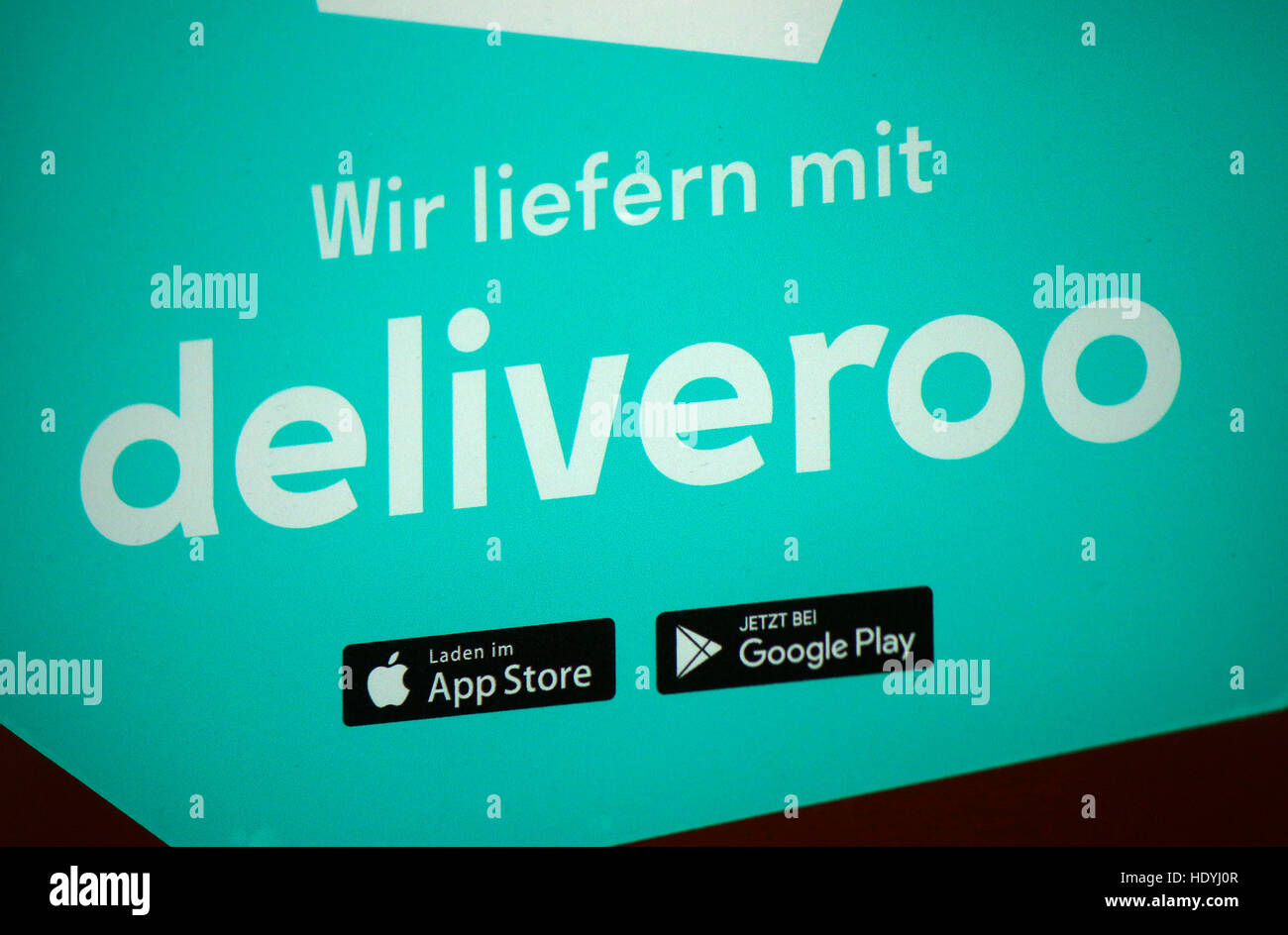 Das Logo der Marke "Deliveroo", Berlin. Stockfoto