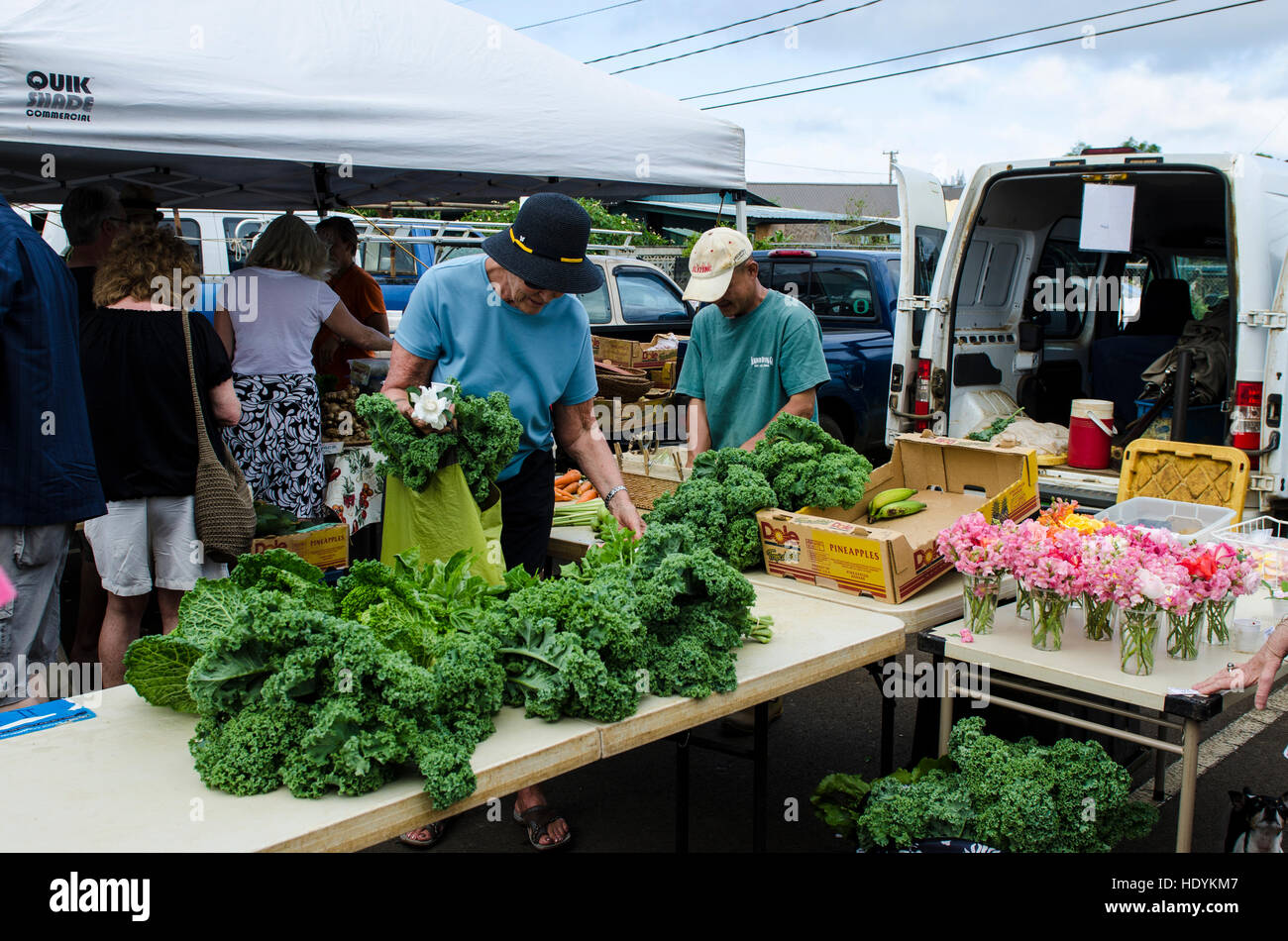 Bauernmarkt Kilauea, Kauai, Hawaii. Stockfoto