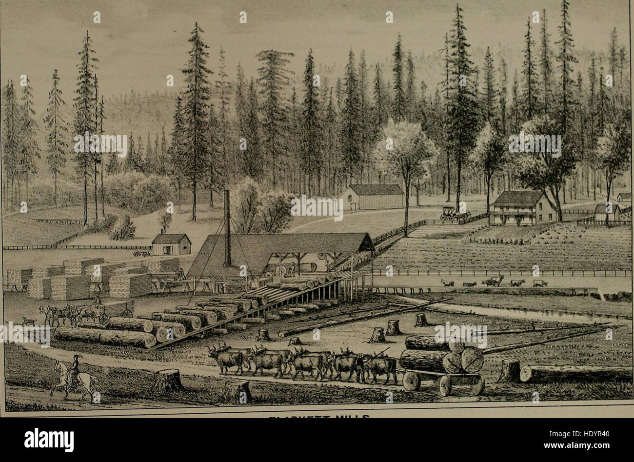 Geschichte des Yuba County, Kalifornien, mit Illustrationen von seiner Landschaft, Wohnungen, öffentlichen Gebäuden, feine Blöcke und Manufakturen (1879) beschreibenden Stockfoto