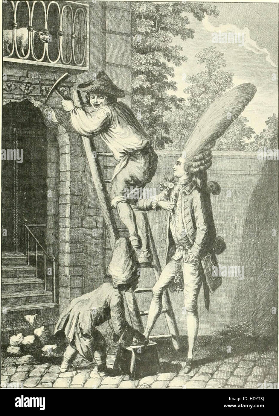 Diese von Maurice Tourneux vorgestellte Studie aus dem Jahr 1910 analysiert satirische Drucke und Karikaturen im Frankreich des 18. Jahrhunderts. Sie untersucht die Rolle der visuellen Satire in Politik, Kultur und sozialem Kommentar während dieser Zeit. Stockfoto