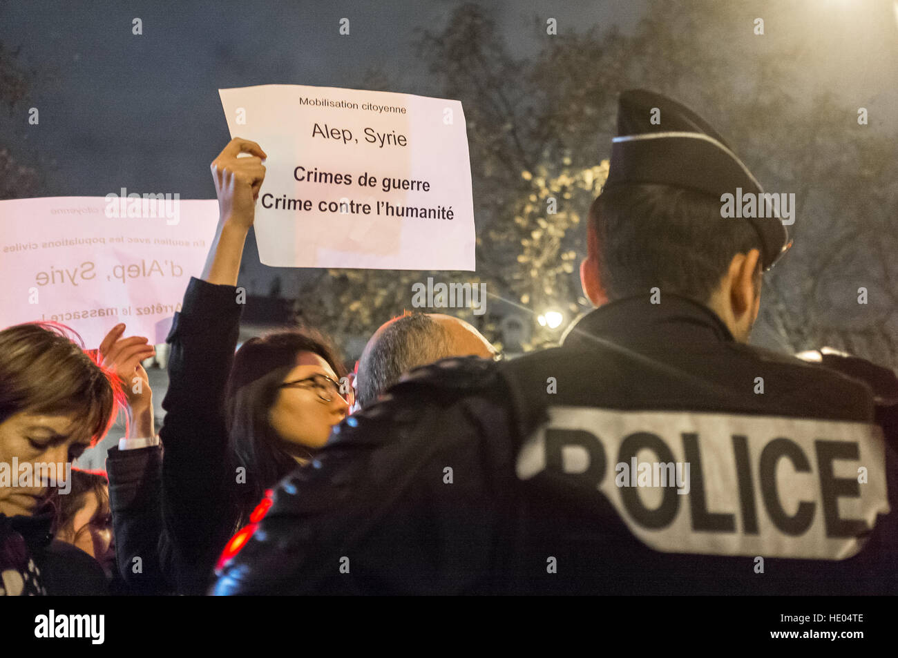 11. Mobilisierung im Support nach Aleppo - 15.12.2016 - Frankreich / Ile-de-France (Region) / Paris - 11. Mobilisierung im Support nach Aleppo in Paris, Frankreich - Julien Mattia / Le Pictorium Stockfoto