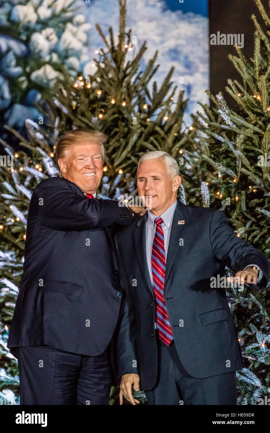 Orlando, Florida, USA. 16. Dezember 2016. Präsident wählen Donald Trump Vice und Vice President wählen Mike Pence auf der Bühne bei Donald Trump danke Tour auf Freitag, 16. Dezember 2016 in Central Florida Fair großzügig in Orlando, Florida. © Foto Zugang/Alamy Stockfoto