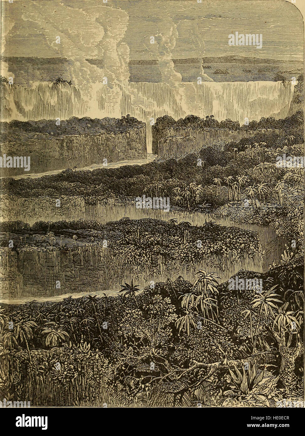 Dieser Bericht aus dem Jahr 1893 beschreibt eine Expedition zum Sambesi und seinen Nebenflüssen und zeigt die Entdeckung der Seen Shirwa und Nyassa. Es enthält Details zur Geographie, Tierwelt und indigenen Völkern, die während der Reise von 1858 bis 1864 angetroffen wurden. Stockfoto