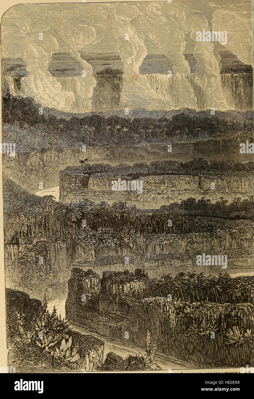 Dieser Bericht aus dem Jahr 1893 beschreibt eine Expedition zum Zambesi-Fluss und seinen Nebenflüssen zwischen 1858 und 1864, die die Entdeckung der Seen Shirwa und Nyassa im südlichen Afrika hervorhebt. Stockfoto