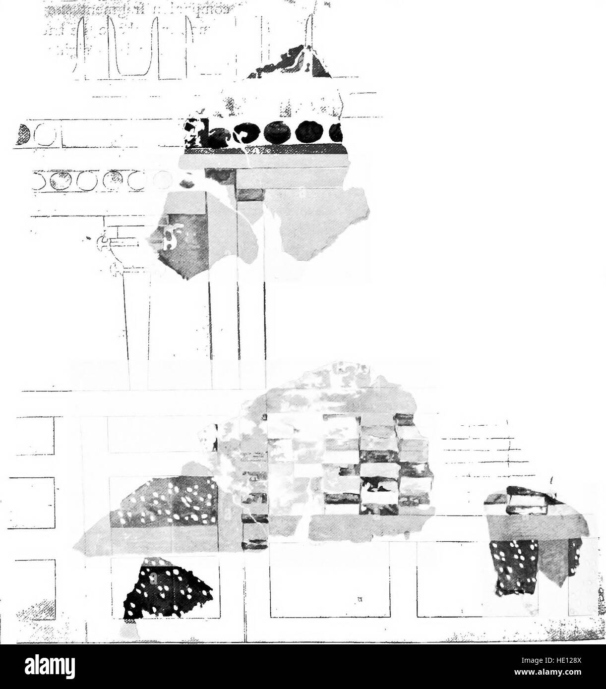 Diese Arbeit von 1921 liefert eine detaillierte Analyse der frühen kretischen Zivilisation durch die Entdeckungen in Knossos. Sie vergleicht verschiedene Stadien der Zivilisation und hebt die kulturellen und architektonischen Errungenschaften der Minoer hervor. Stockfoto