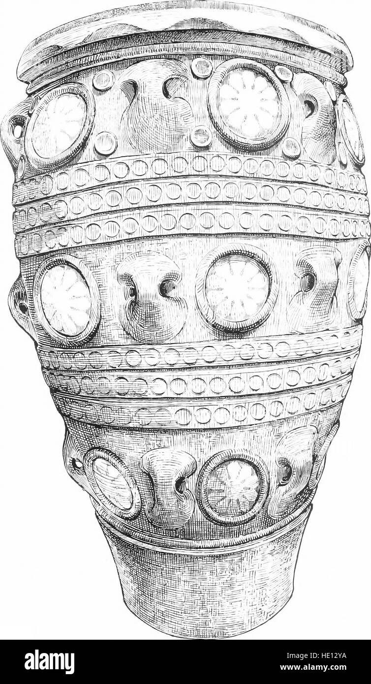 Diese Arbeit von 1921 gibt einen detaillierten Überblick über die frühe kretische Zivilisation und konzentriert sich auf die Entwicklungsstadien des Palastes von Minos in Knossos durch archäologische Funde. Stockfoto