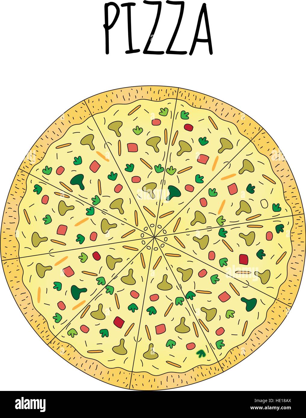 Pizza Vektor Stockfotos Und Bilder Kaufen Alamy