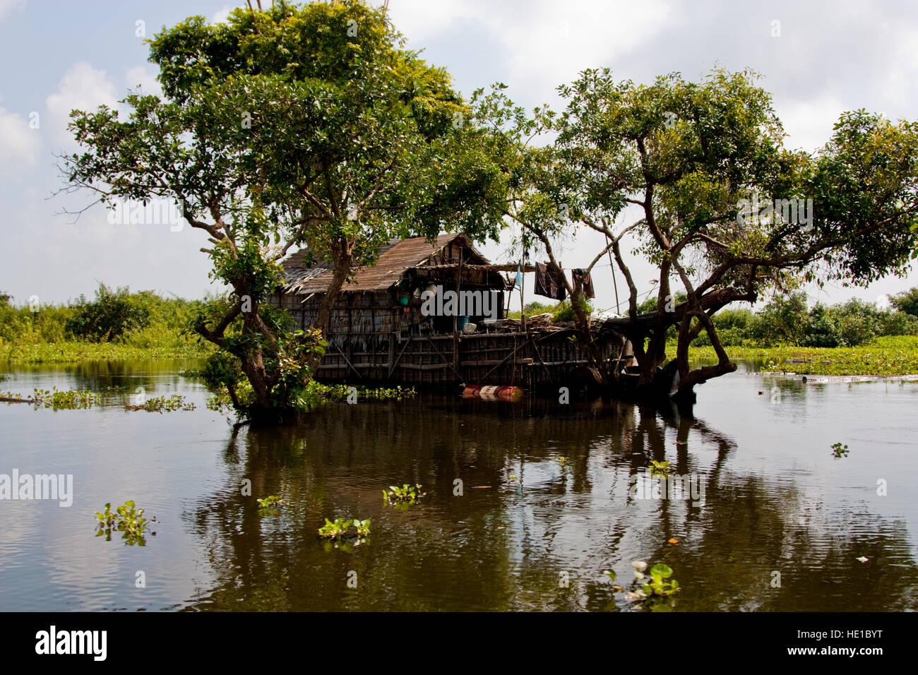 Schwimmende Dorf in Kambodscha Stockfoto