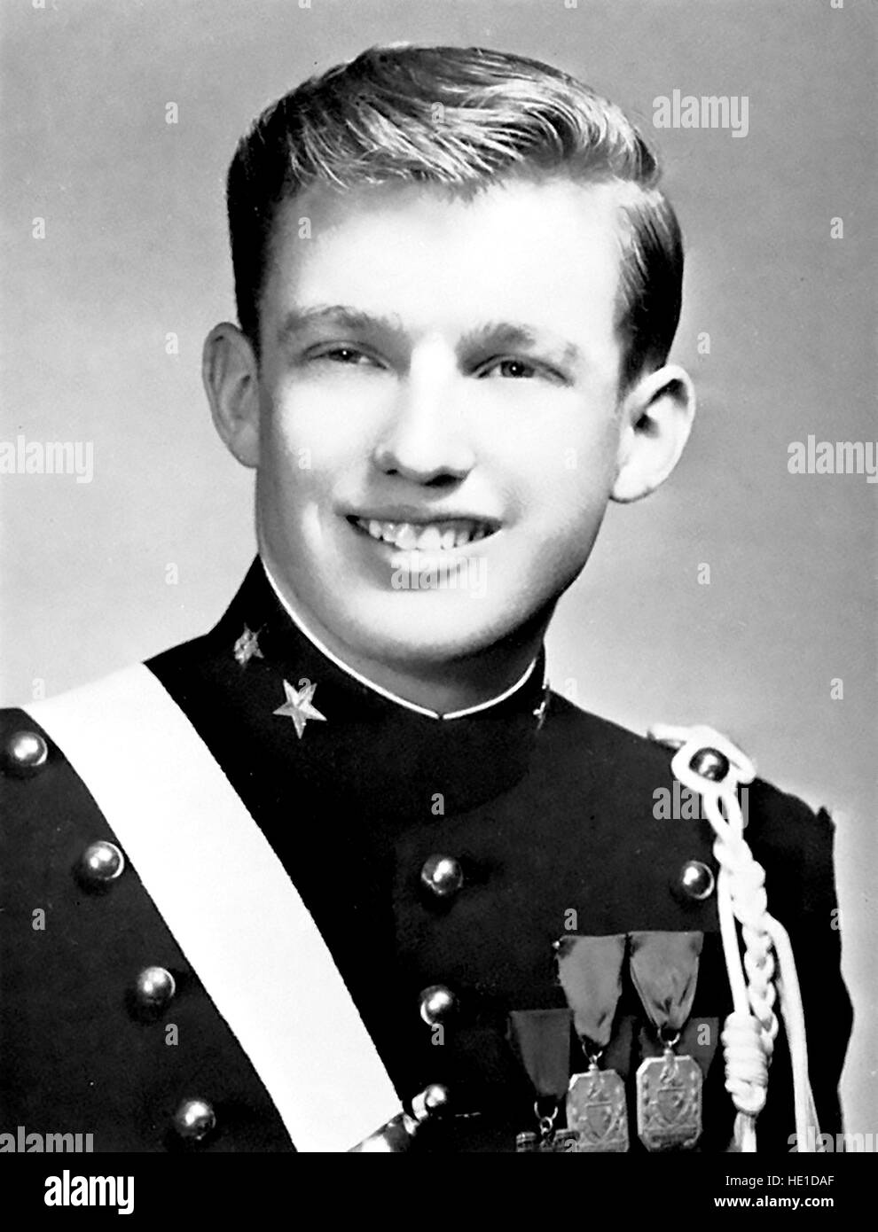 DONALD TRUMP U.S. Geschäftsmann und Politiker im Alter von 18 an der New York Military Academy im Juni 1964 Stockfoto
