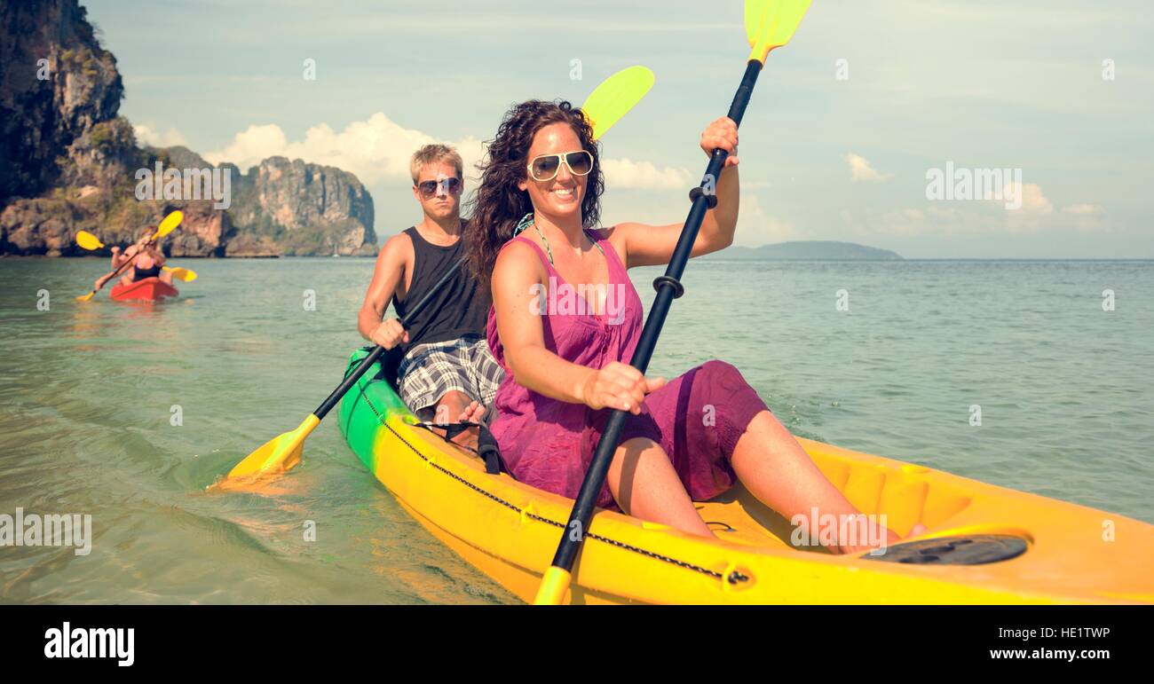 Kajak tropischen Urlaub Reise touristischen Boot-Konzept Stockfoto