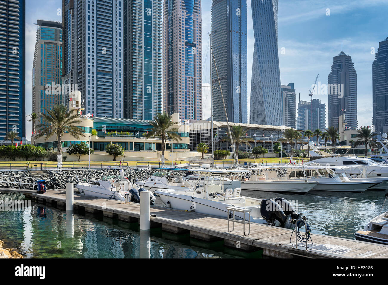 Yachy Jachthafen von Dubai in den Vereinigten Arabischen Emiraten Stockfoto