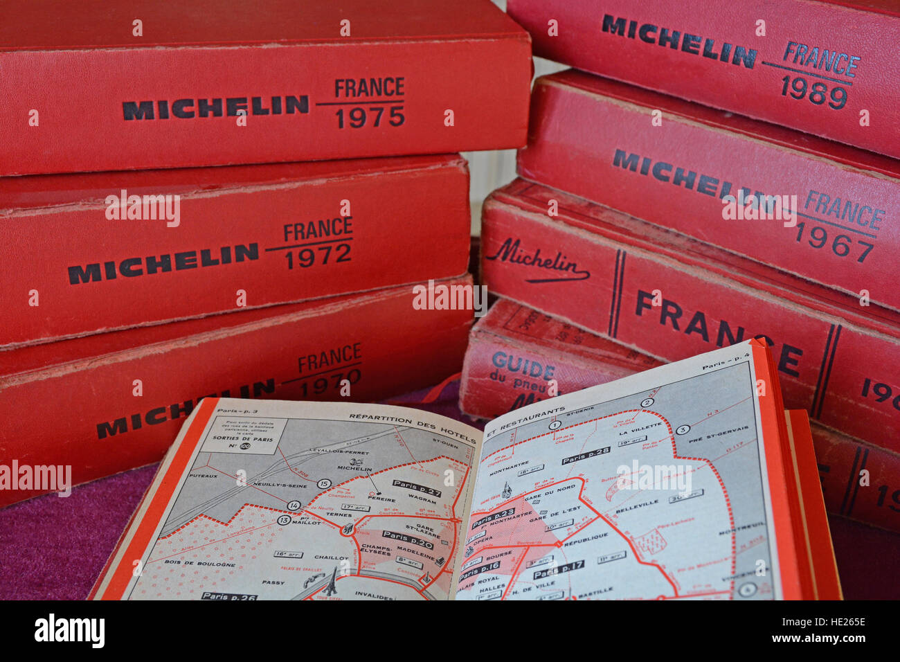 alten Michelin Red guide Frankreich Französisch Stockfoto