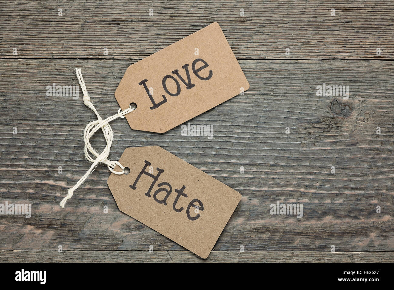 & Hass-Liebe Stockfoto