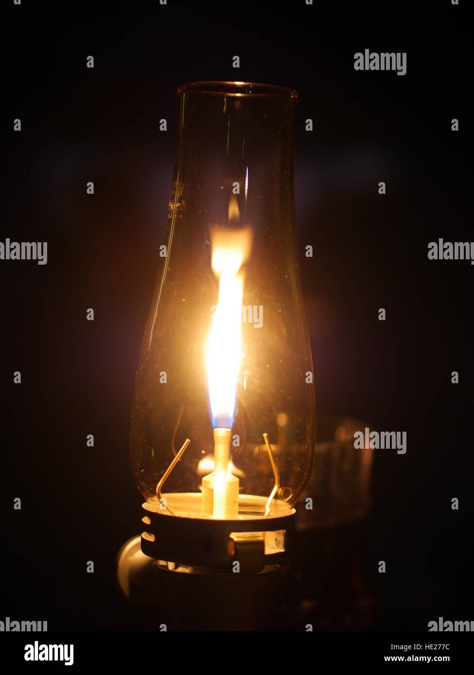 Gasflamme Lampe Nacht Stockfoto