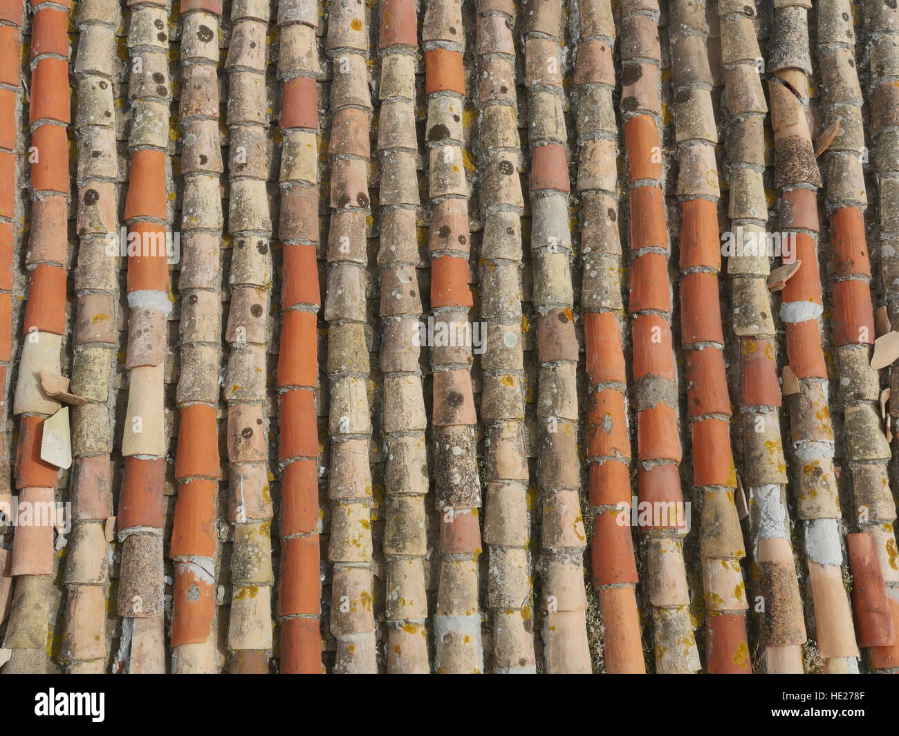 alte Ziegeldach Stockfoto