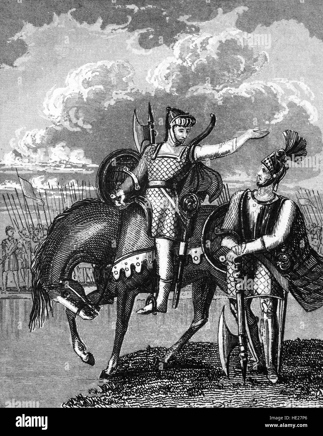 Robert the Bruce (1274 – 1329), wer hat Waffen gegen beide Edward ich und Edward II. von England und die united Hochland und Tiefland in einem erbitterten Kampf für die Freiheit mit dem Tiefland Ritter, Sir William Wallace (1272 – 1305). Seine entscheidende Sieg über Edward II Armee bei Bannockburn 1314 gewann schließlich die Freiheit, die, der er für gekämpft hatte. Bruce wurde von 1306-1329 König von Schottland. Stockfoto
