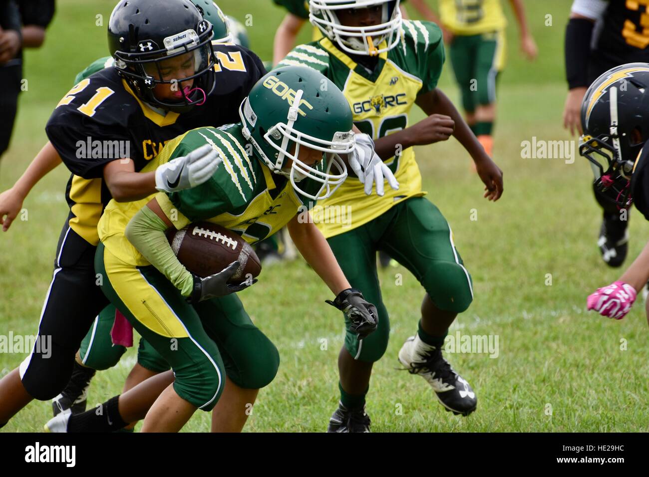 Jugend-American-Football-Spieler Stockfoto