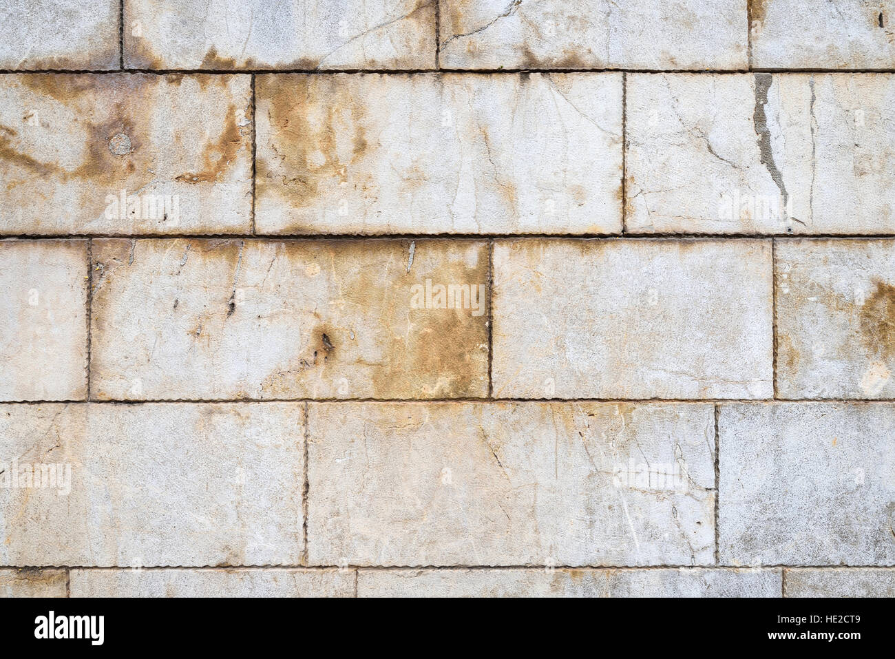 Großen Block Steinen verwitterte Wand Textur Stockfoto