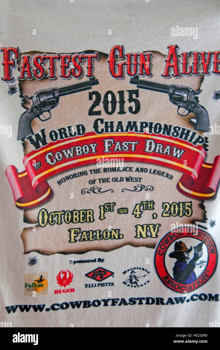 Für den Verkauf im Laden bei der schnellste Waffe lebendig World Championship Cowboy schnell zeichnen Competition in Fallon, Nevada Stockfoto