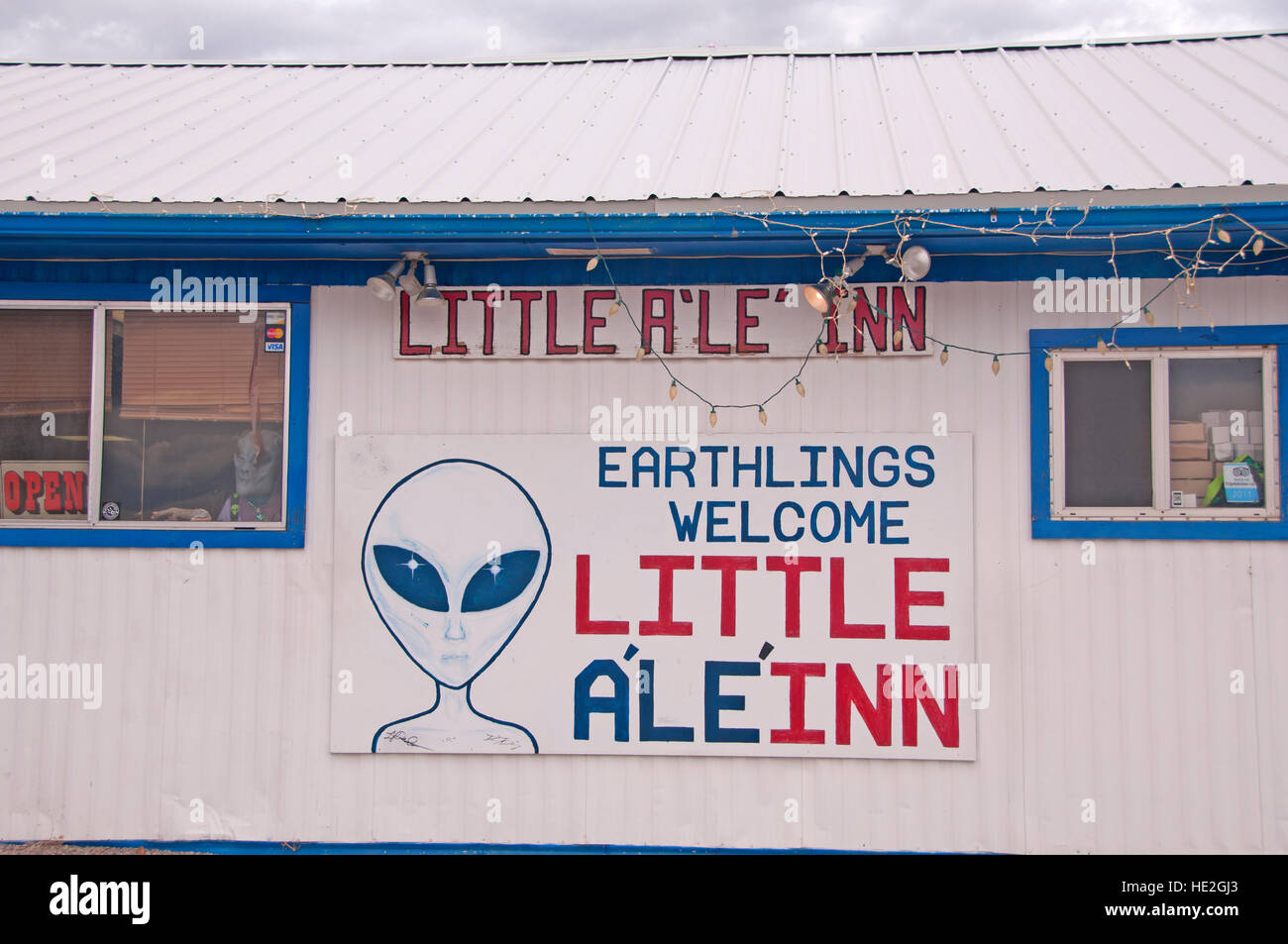 Außenseite des kleinen Le ' Inn Restaurant, Bar und Motel, Rachel, Nevada Stockfoto