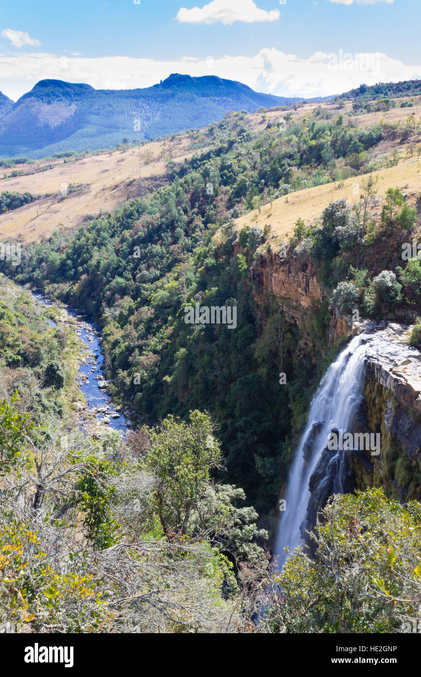 Lisbon Falls in der Nähe von Blyde River Canyon, Südafrika. Afrikanische Landschaft. Wasserfälle Stockfoto