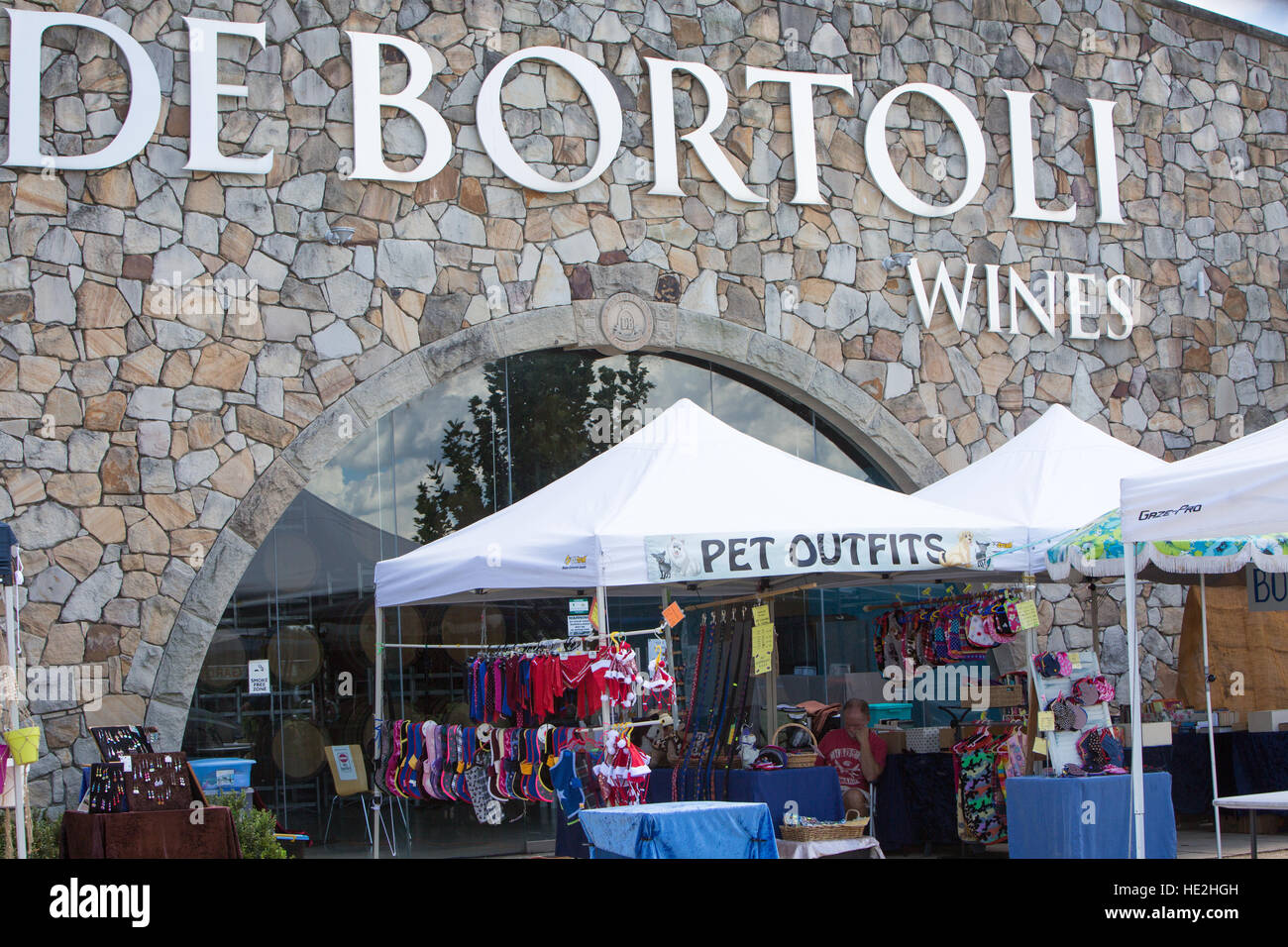 Das Hunter Valley Wine Region Weinberge ist 2 Autostunden nördlich von Sydney in New South Wales, Australien. De Bortoli Weinkellerei Stockfoto