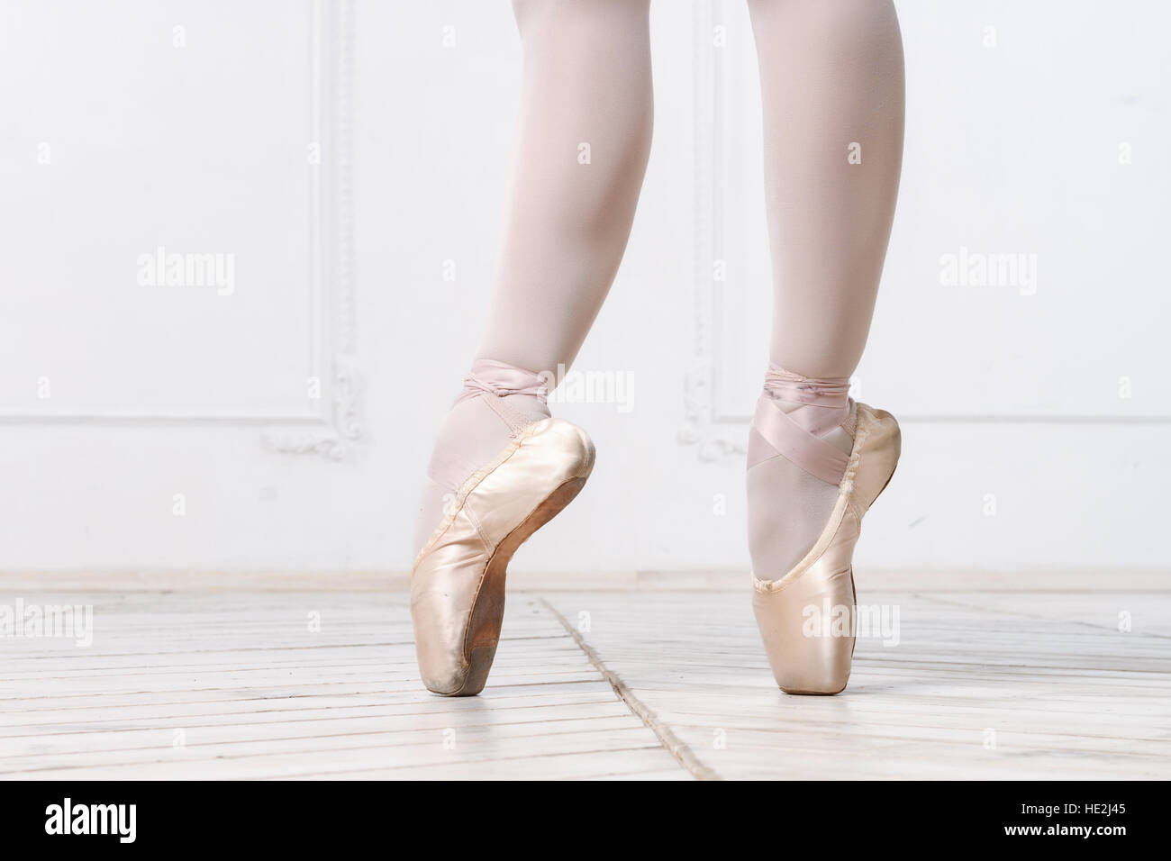 Close-up Beine der jungen Ballerina Stockfoto