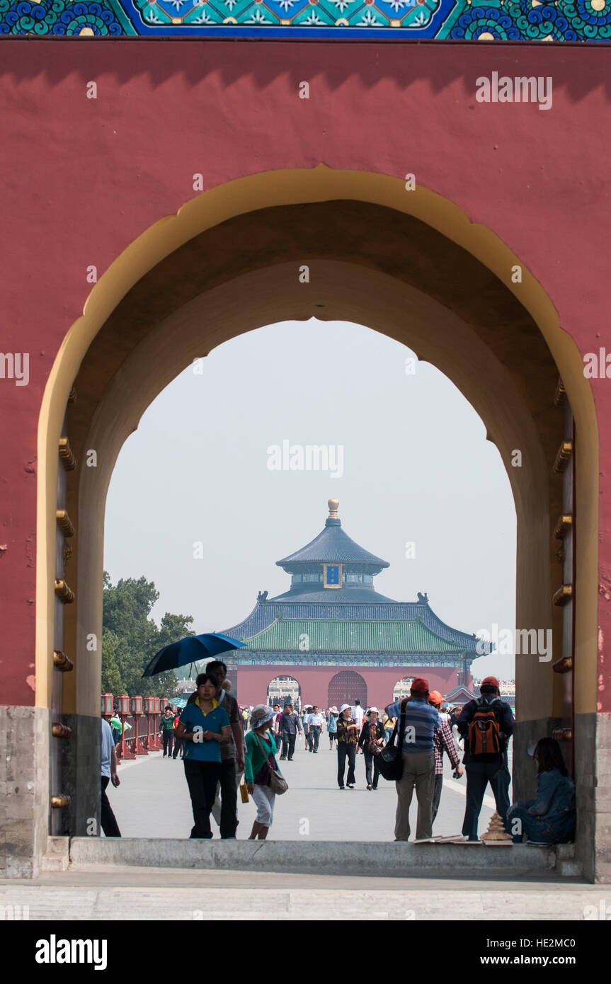 South Gate am Altar des Himmels Peking Himmelstempel. Stockfoto